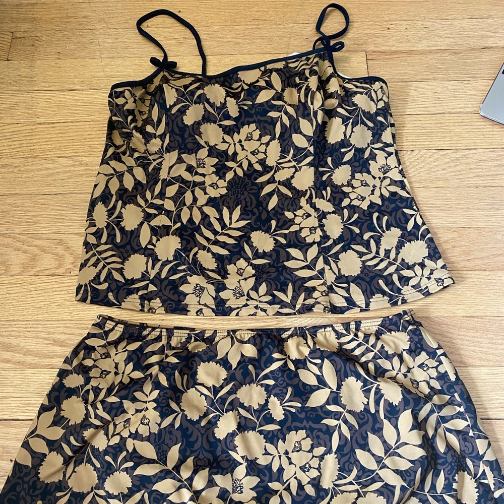 Brown Floral Swim Set